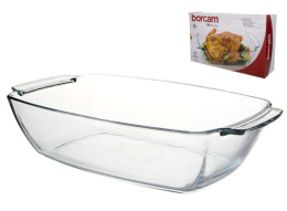 Форма для запекания стеклянная жаропрочная прямоугольная 38х23,3х9см 4,42л с ручками, в коробке Borcam 590046