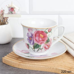 Набор чайный фарфоровый  2 предмета 220мл Весенний букет, в п/у PV-7486/700999