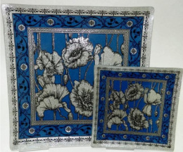 Набор тарелок стеклянных 7шт. мелкие квадратные (1шт.-300х300мм, 6шт.-180х180мм) в п/у Royal Glass 2009/15