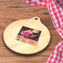 Доска разделочная экошпон круглая без рисунка 196мм с отверстием ДомВуд Ф10/Д10