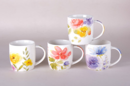 Кружка фарфоровая 350мл, 4 дизайна в ассортименте Коралл 8068
