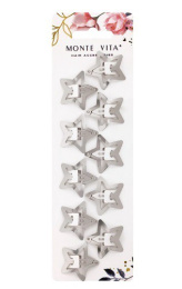 Заколки для волос Monte Vita набор 10шт. клик-клак, звездочки серебристые, 3см 457083