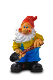 Фигурка садовая гипсовая Гном с лопатой 26х41см ГусьДекорЛюкс 2С33