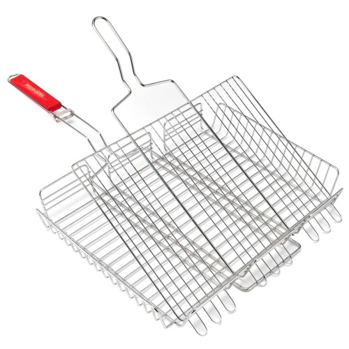 Решетка для барбекю хромированная 43х33х6см глубокая Appetite MD-4333