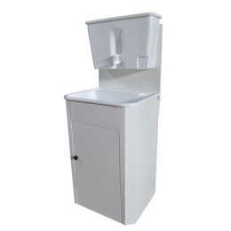 Умывальник большой без электрического водонагревателя, Ручеек, пластиковая мойка, белый