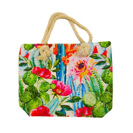 Сумка пляжная на молнии 46х37см Цветы РД53107