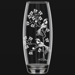 Ваза для цветов стеклянная бочонок h-26см Flora Райский сад, в п/у Декостек 966-Г