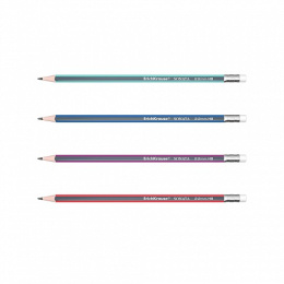 Карандаш чернографитный с ластиком ErichKrause Sonata, трехгранный 45617