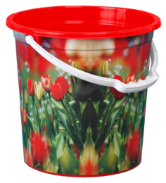 Ведро пластиковое 10л без крышки красный, с рисунком в ассортименте Ар-Пласт 02032