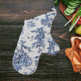 Варежка кухонная стеганая рогожка Калейдоскоп Пастораль 3118/1 ДомВелл 