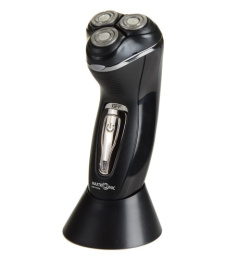 Бритва аккумуляторная, 3 бреющие головки, триммер, черный Maxtronic MAX-SH3597