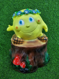 Фигурка садовая из полистоуна Колобок на пеньке 33х47х40см ТулаСад 335