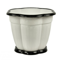 Горшок для цветов пластиковый Восторг с поддоном  3л белый Альтернатива М1235