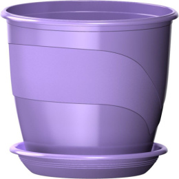 Горшок для фиалок пластиковый Венеция с поддоном 0,75л d-12см h-10см лаванда 5plast 5PL0376