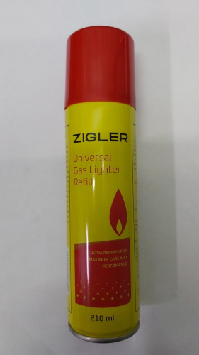 Газ для заправки зажигалок 210мл Zigler