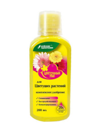 Жидкое удобрение для цветущих комнатных и садовых растений 200мл Цветочный рай комплексное Буйские удобрения