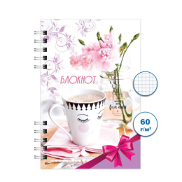 Блокнот А6  80 листов Офисный 1, гребень БГ80/16-1