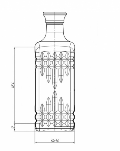 Графин - штоф стеклянный  500мл Бельведер Декостек 1163