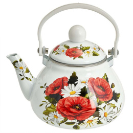 Чайник заварочный эмалированный 1,3л с металлическим фильтром Маки Metalloni EM-1330