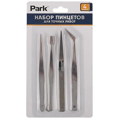 Пинцеты из нержавеющей стали набор 4шт. 120мм Park 100259