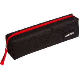 Пенал Devente прямоугольный Black, на молнии, черный с красным 7029324