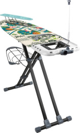 Доска гладильная металлическая основа Валенсия, подрукавник, полка для белья, удлинитель, держат.для шнура 123х46см Nika НВ1