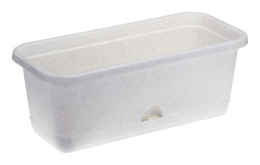 Ящик для цветов балконный пластиковый  40х18,5х15см с поддоном, мраморный Idea М3220