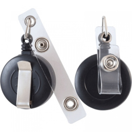 Держатель-рулетка для бейджа Devente, длина нити в рулетке 70см, черный 4010000