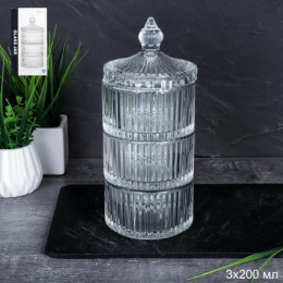 Банка для специй (конфетница) стеклянная 3 яруса х 0,2л Вертикаль, в п/у TG2019-3/747657