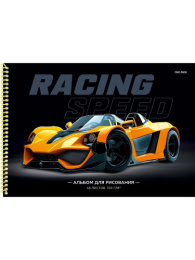 Альбом для рисования 48 листов Яркий спорткар-2, гребень 48-3947