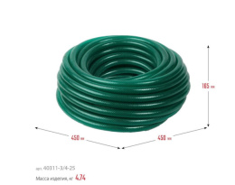 Шланг поливочный ПВХ армированный Мастер 3/4" (19мм) 25м, 3-х слойный, зеленый Зубр 40311-3/4-25