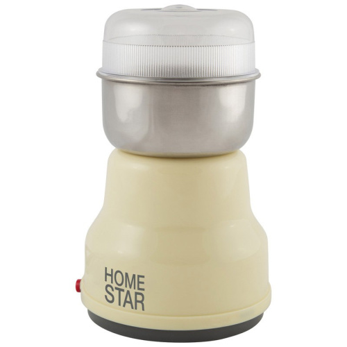 Кофемолка электрическая 150Вт, HS-2001, вместимость 50г, бежевый HomeStar 000500