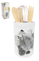 Набор кухонных принадлежностей 5 предметов в керам. (доломит) подставке Today, в п/у Lavenir HC150R-L812