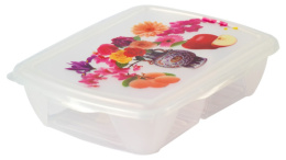 Контейнер для продуктов пластиковый  1,0л двухсекционный прозрачный Ар-Пласт 04998