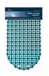 Коврик противоскользящий для ванной ПВХ на присосках 65х36см Комфорт, синий Вилина 6922