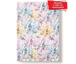 Книжка записная А5  96 листов Суккуленты, интегральная обложка 13476