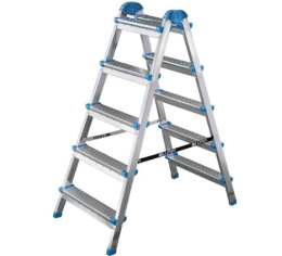 Лестница-стремянка металлическая 5 ступеней двухсторонняя Ярус 122405