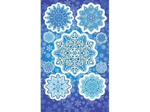 Наклейки 15,9х9,8см Снежинки 0-11-5130