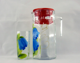 Набор стеклянный  7 предметов (кувшин + 6 стаканов) Колокольчики, в п/у Красота стекла 930/59