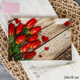 Блюдо стеклянное прямоугольное 240х160мм Grey Тюльпаны, в цв/к White Lily S322416 DD436/696600