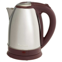 Чайник электрический 1,8л 1500Вт, нержавеющая сталь, диск, коричневый Василиса ВА-1022