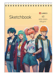 Тетрадь  40 листов А5 скетчбук Школьные друзья, гребень 128/031446