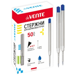 Стержень шариковый объемный Devente металлический, для автоматических ручек, 98мм, 0,7мм, синий 5074800