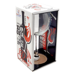 Бокал для вина стеклянный 650мл Винчик, в ассортименте, в п/у Декостек 306-Д