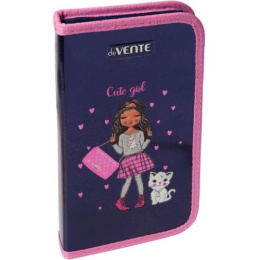 Пенал однокамерный Devente Cute Girl 20,5х12см, на молнии 7015206