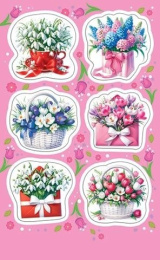 Наклейки 15,9х9,8см Букеты цветов 0-11-770