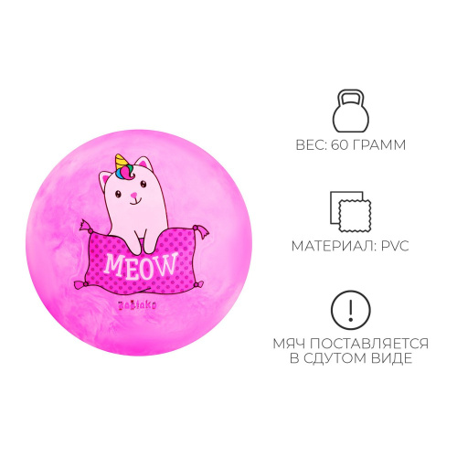 Мяч ПВХ 22см Meow, 60г Zabiaka 4160688