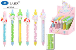 Ручка шариковая автоматическая детская Лабиринт Единорог, синяя, 0,7мм МС-6948