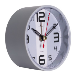 Будильник механический кварцевый d- 8см Классика, серый Рубин В7-022