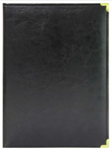 Папка адресная, искусственная кожа, черная ПКЗГ-303-У4